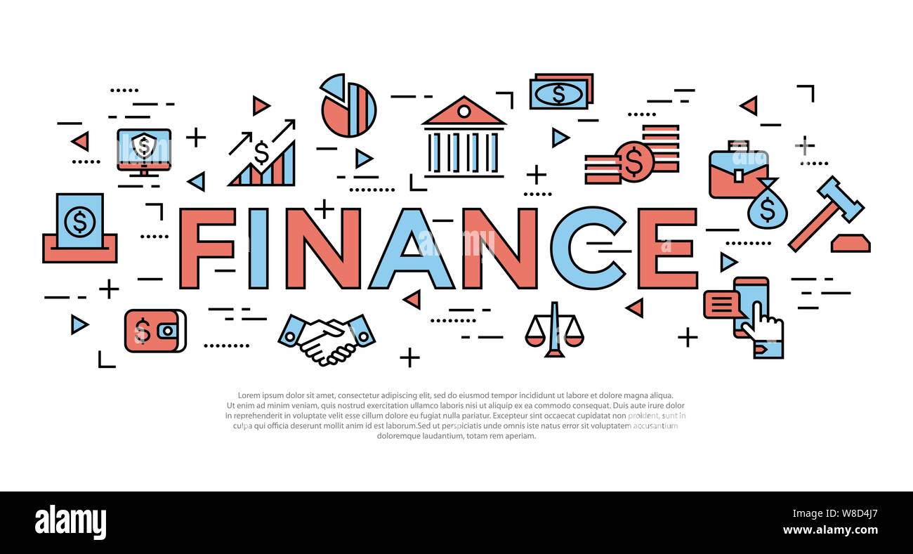 accounting, banking finance flat line icons vector illustration ...