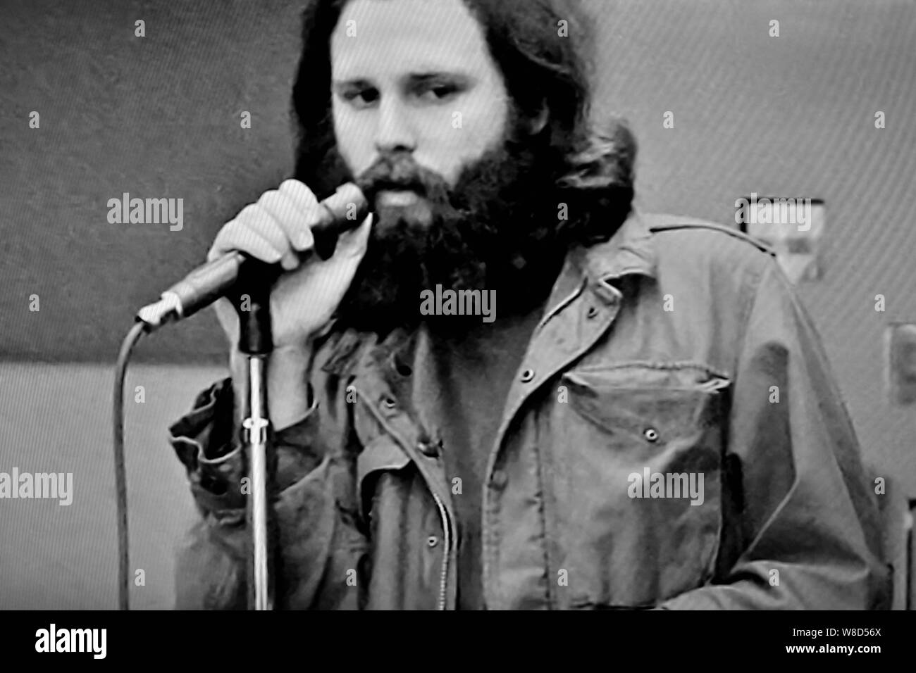 Jim Morrison singer songwriter and poet of the rock band The Doors Stock Photo