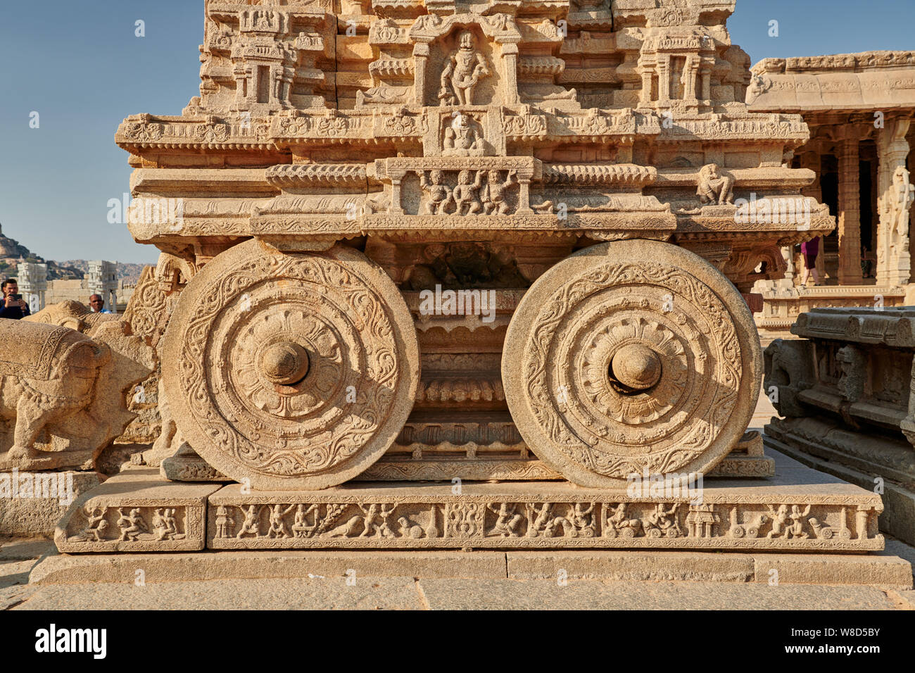 the famous Garuda stone chariot in Vitthala temple, Hampi, UNESCO world ...