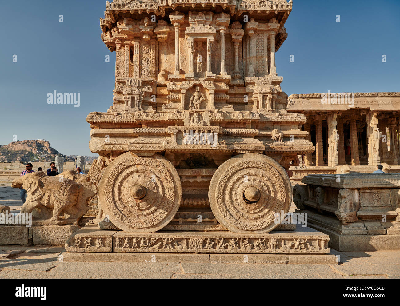 the famous Garuda stone chariot in Vitthala temple, Hampi, UNESCO world ...