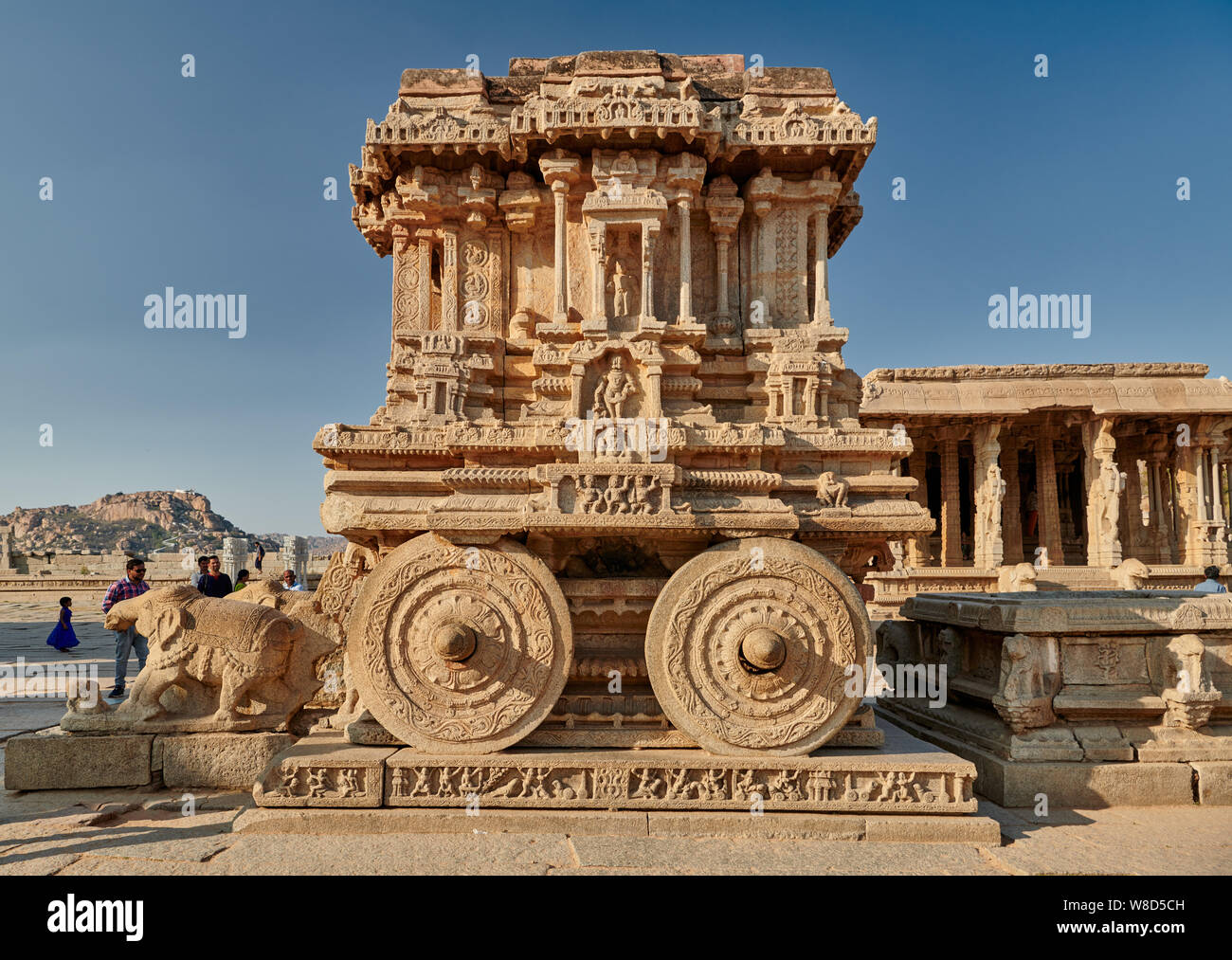 the famous Garuda stone chariot in Vitthala temple, Hampi, UNESCO world ...
