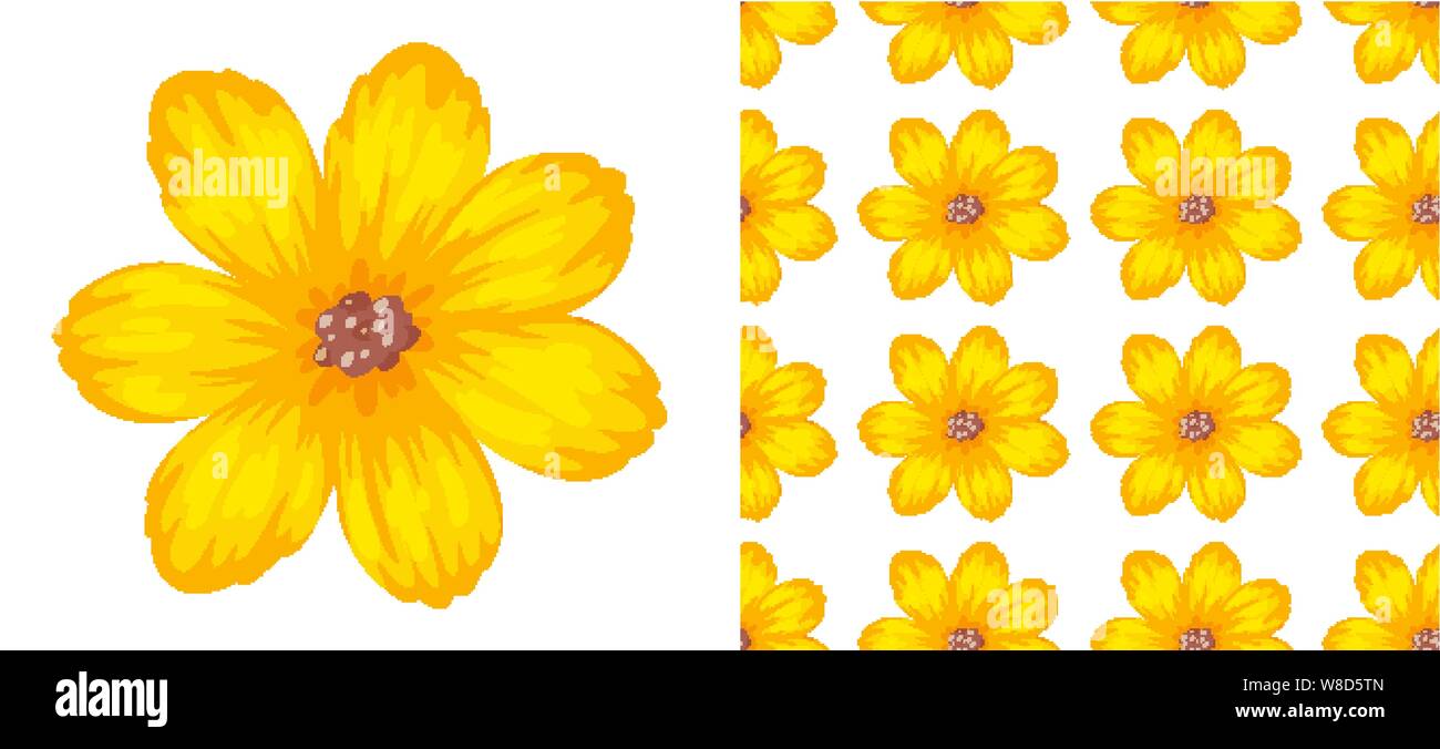 A seamless pattern of flowers on white illustration Stock Vector Image ...