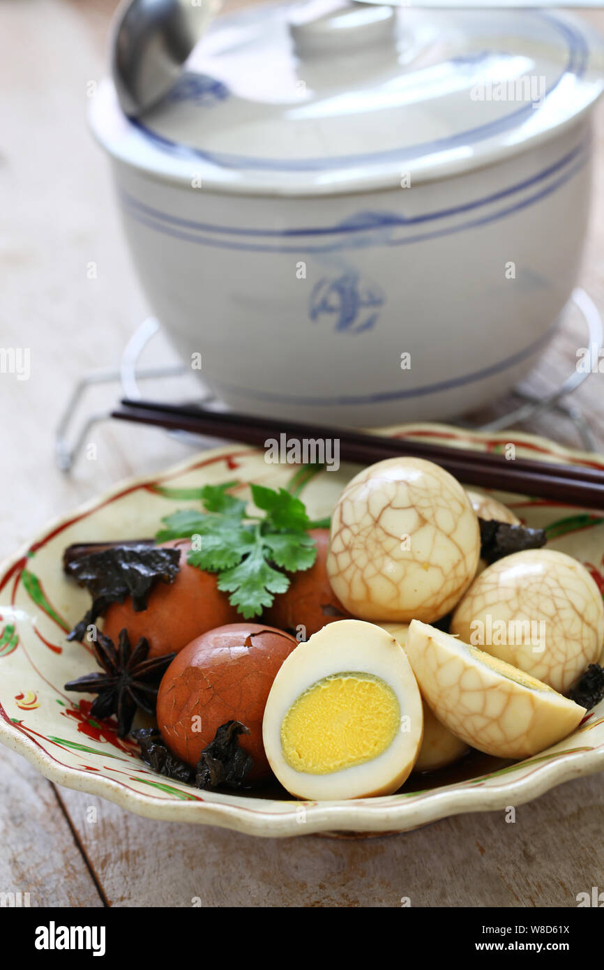 homemade tea eggs, Taiwanese food Stock Photo