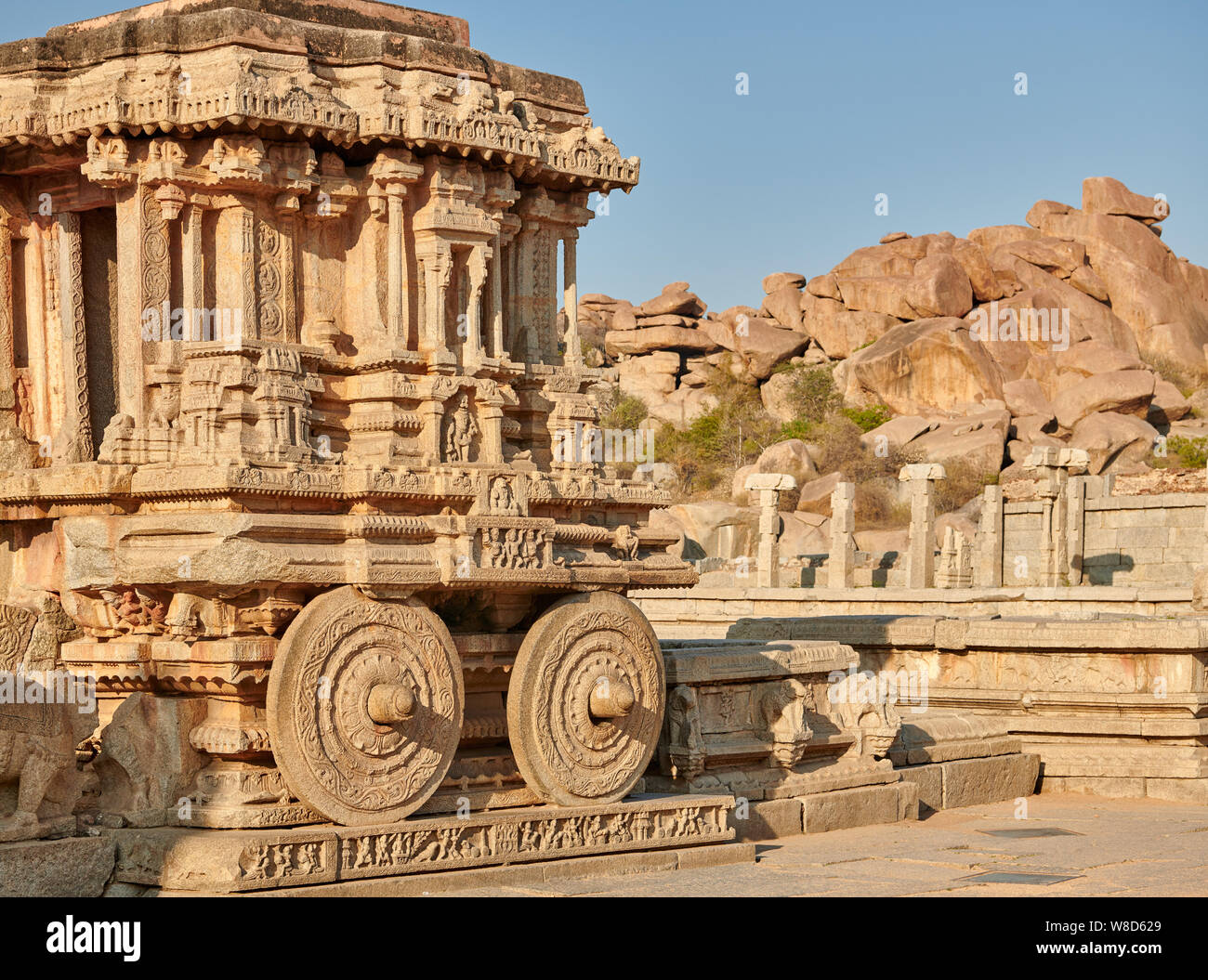 the famous Garuda stone chariot in Vitthala temple, Hampi, UNESCO world ...