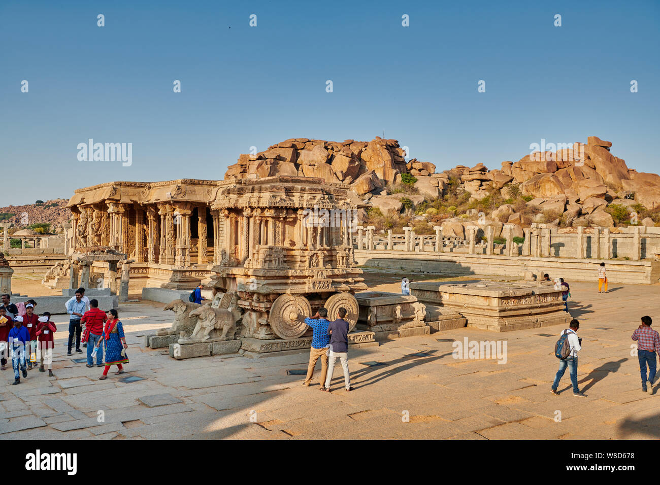 the famous Garuda stone chariot in Vitthala temple, Hampi, UNESCO world ...