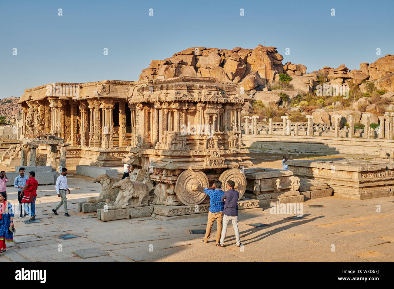 the famous Garuda stone chariot in Vitthala temple, Hampi, UNESCO world ...