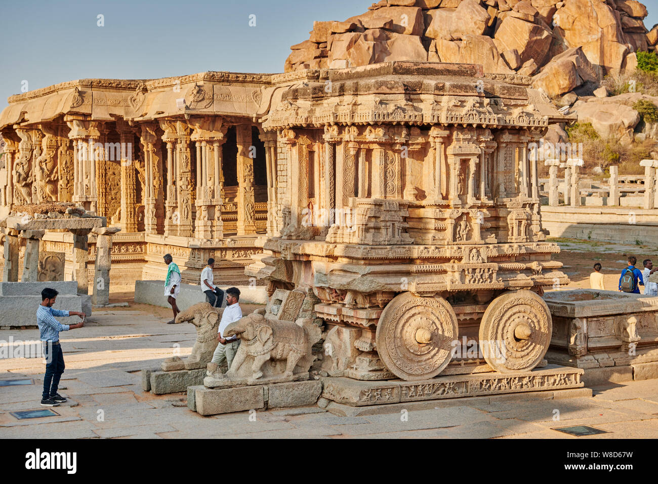the famous Garuda stone chariot in Vitthala temple, Hampi, UNESCO world ...