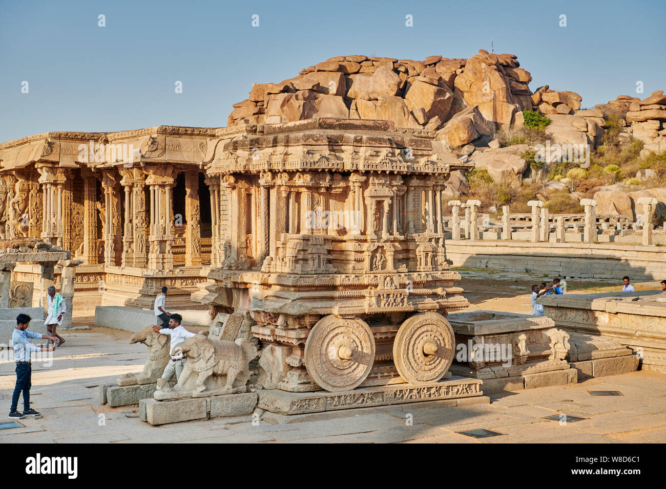 the famous Garuda stone chariot in Vitthala temple, Hampi, UNESCO world ...