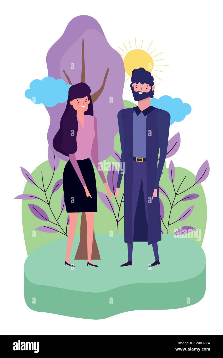 Couple of woman and man cartoon design, Relationship love romance ...