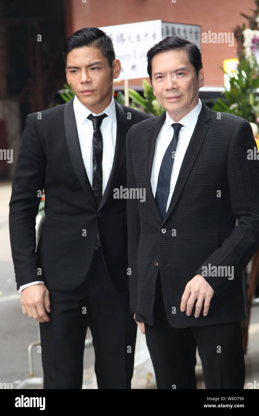 Charles Heung Wah-Keung, right, Chairman of China Star Entertainment Ltd.,  and his son Jacky Heung Cho attend the memorial service for his brother Jim  Stock Photo - Alamy