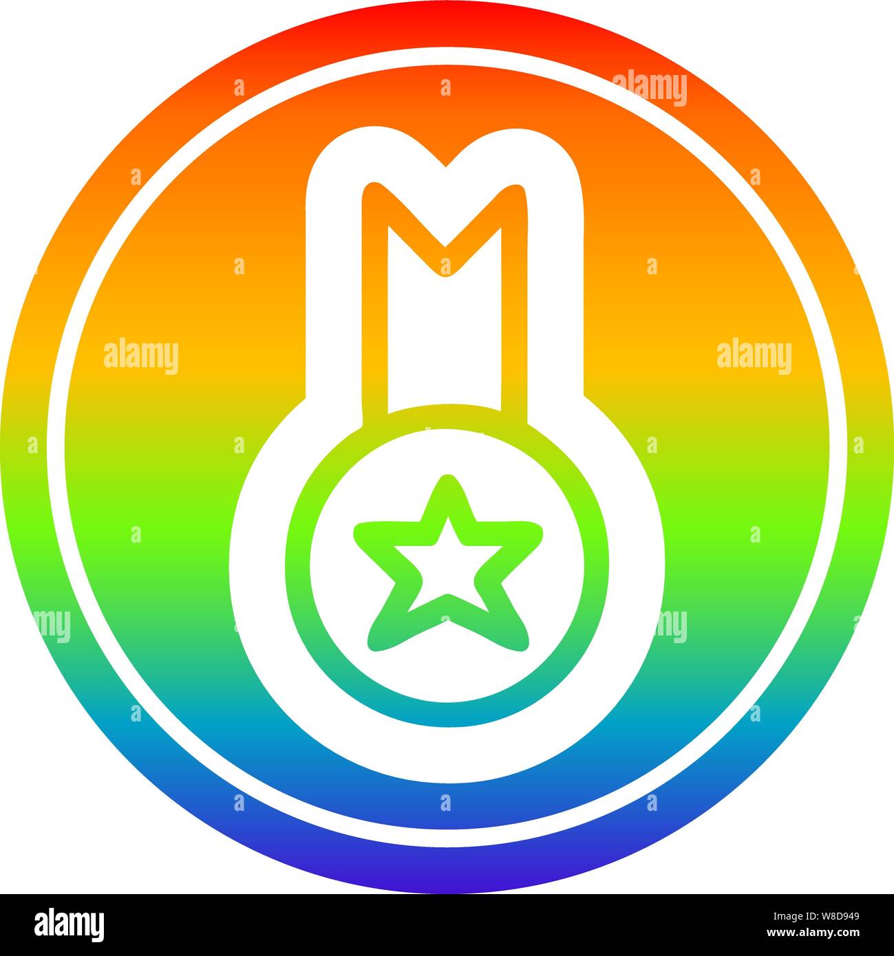 medal award icon with rainbow gradient finish Stock Vector Image & Art ...