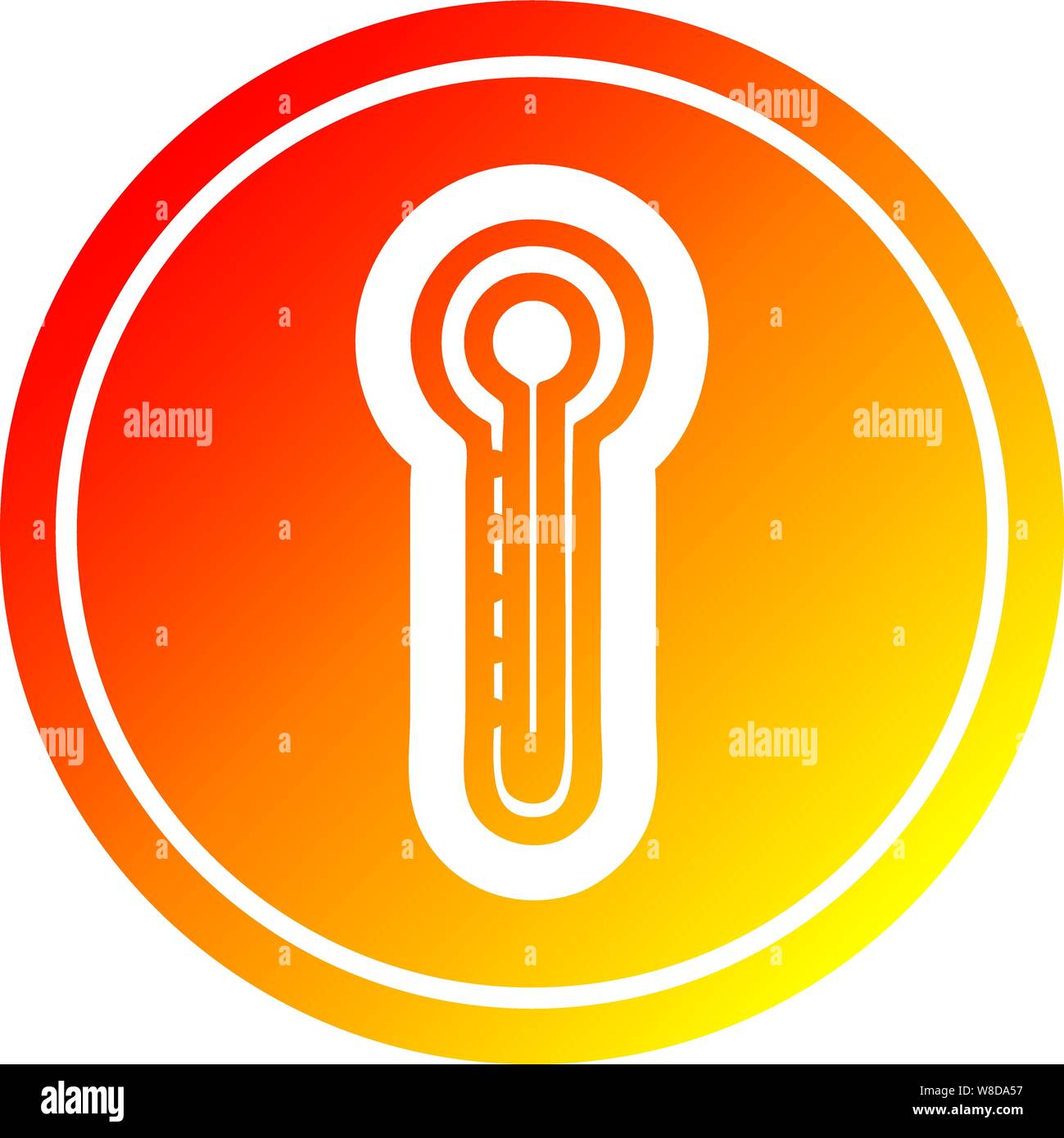 glass thermometer circular icon with warm gradient finish Stock Vector ...