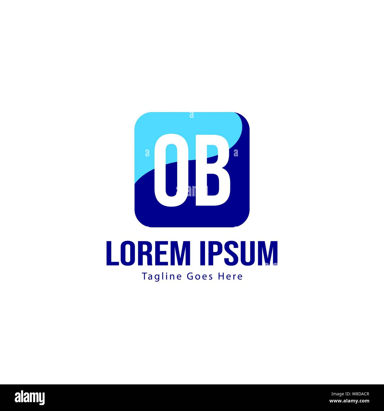 Initial OB logo template with modern frame. Minimalist OB letter logo ...
