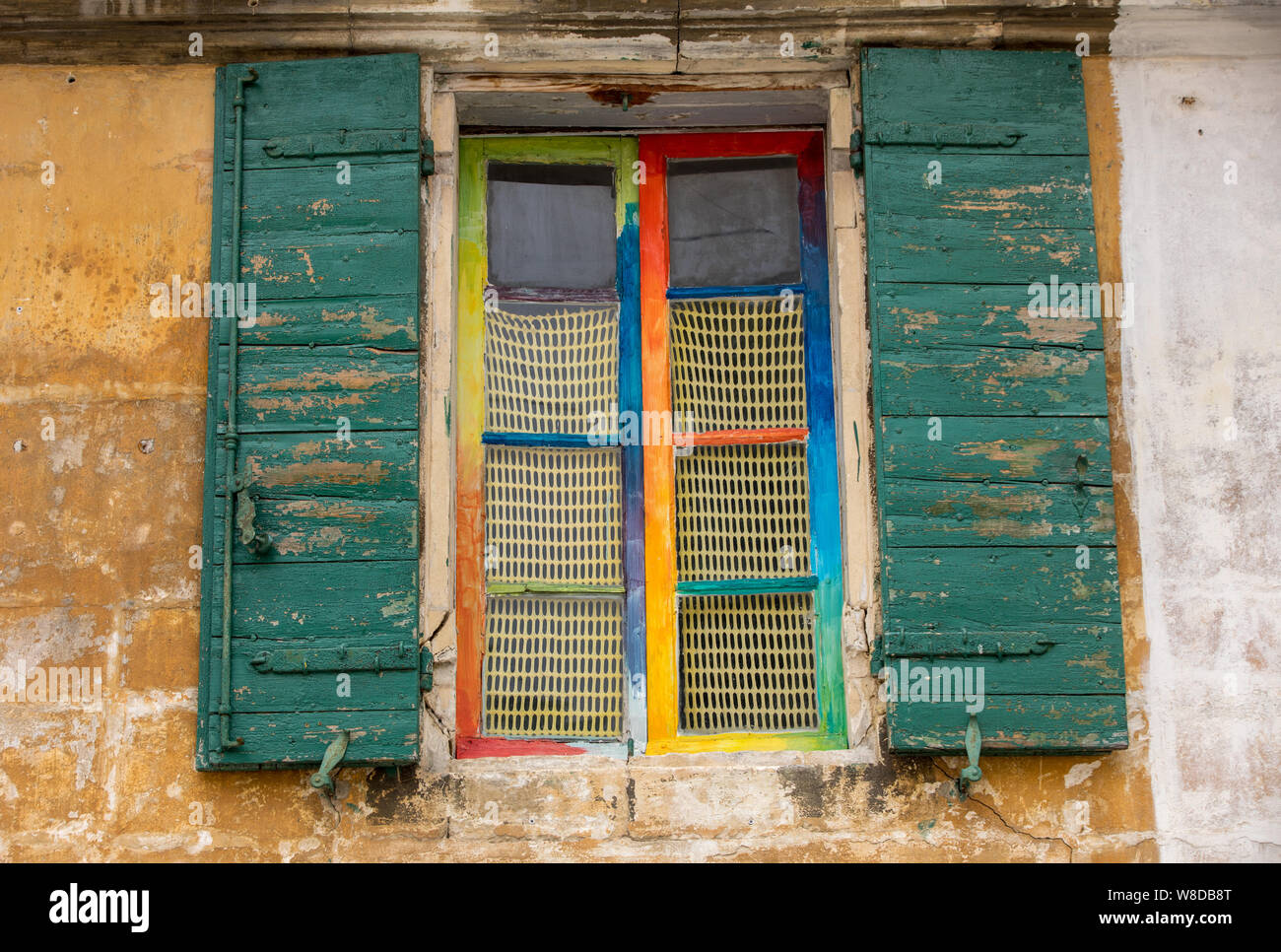 Old stone house with wooden shutters in Provence, France Stock Photo ...