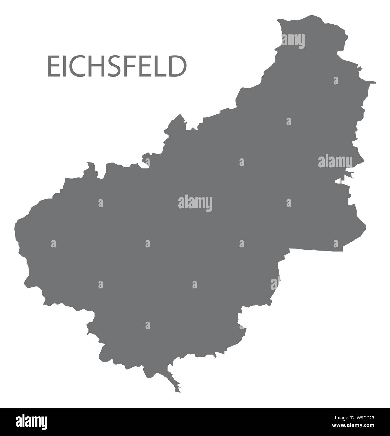 Eichsfeld grey county map of Thuringia Germany Stock Vector