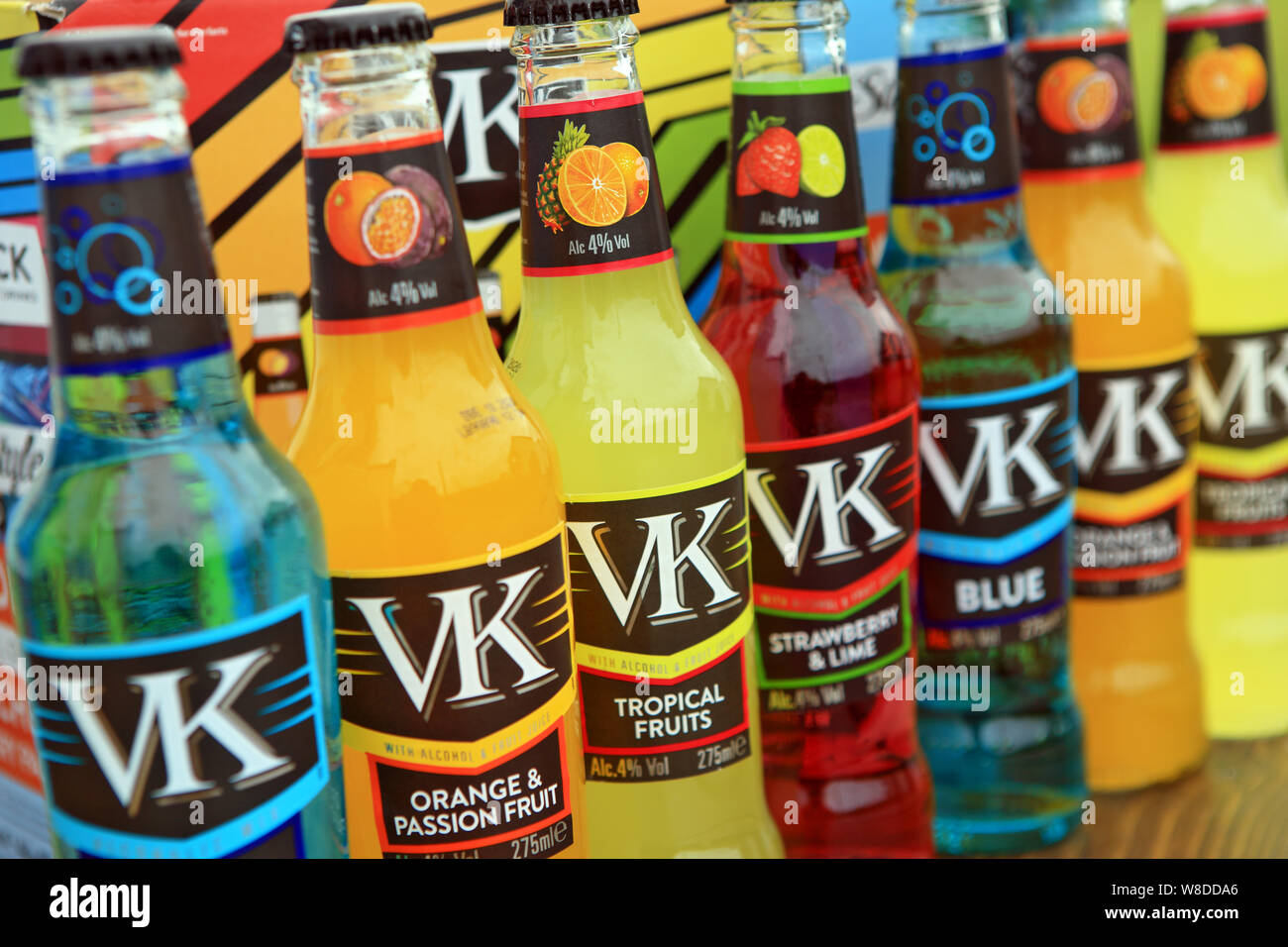 Bottles of VK ready to drink (RTD) alcoholic drinks Stock Photo