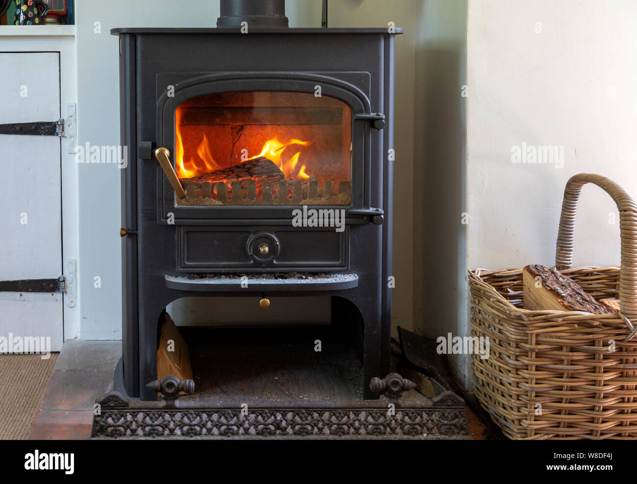 Roaring Flames And Warm Glow Of Home Multi Fuel Stove Fire Burning