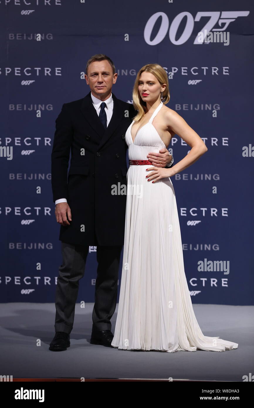 French actress Lea Seydoux right and English actor Daniel Craig