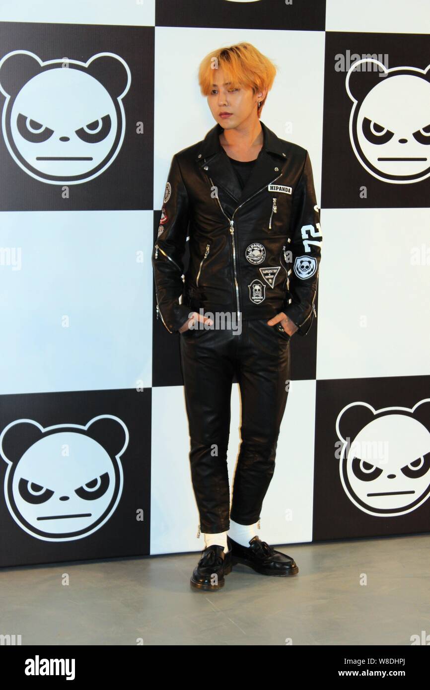 Rapper And Singer Songwriter G Dragon Kwon Ji Yong Of South Korean Band Bigbang Or Big Bang Attends A Promotional Event For Fashion Brand Hipanda In Stock Photo Alamy