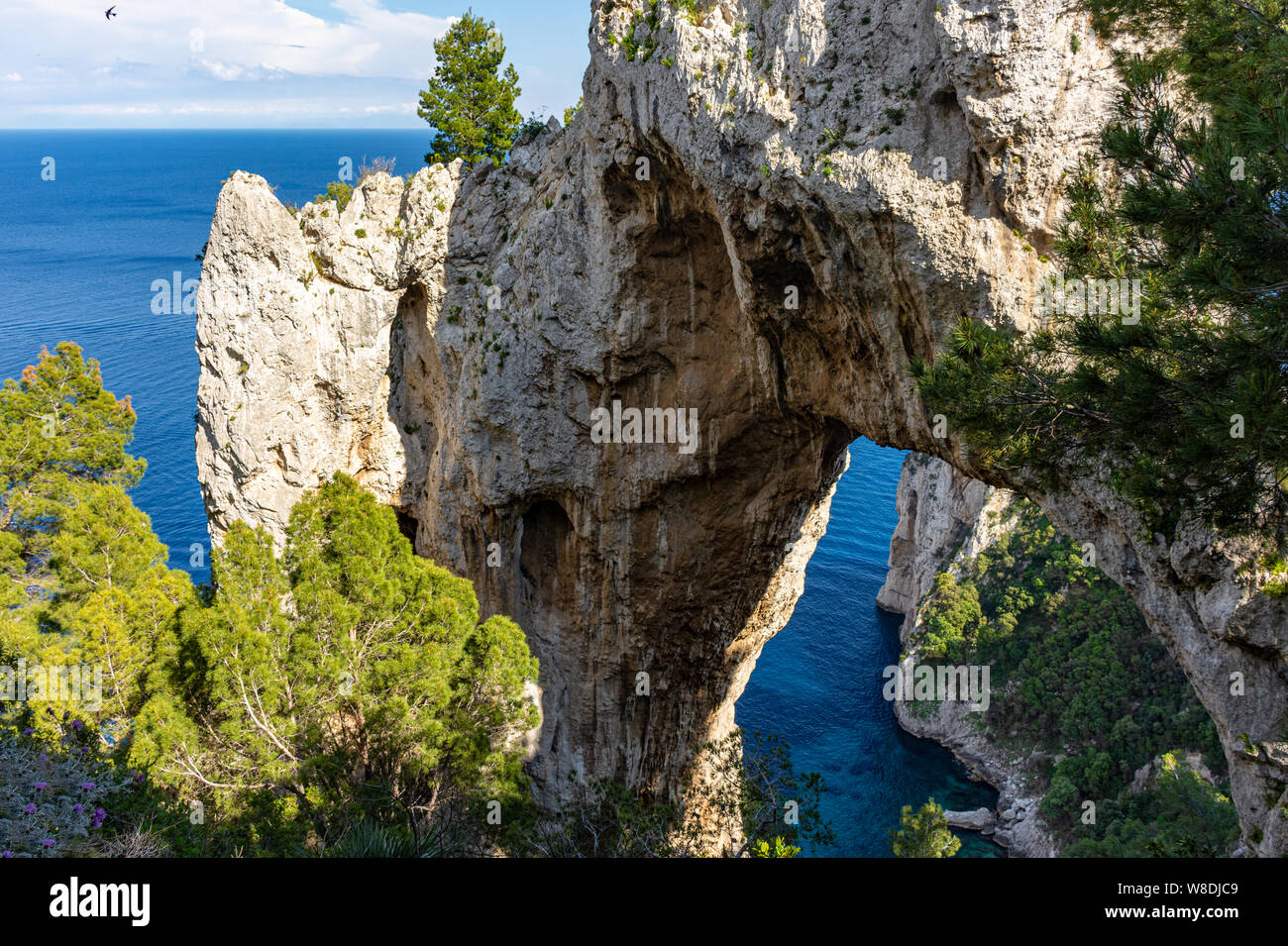 Italy, Capri, panorama and details of the natural arch Stock Photo - Alamy