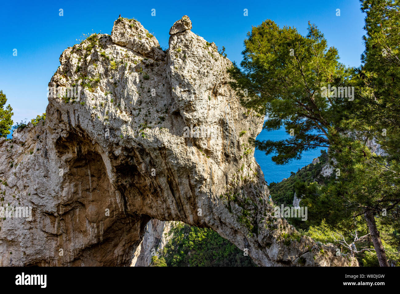 Italy, Capri, panorama and details of the natural arch Stock Photo - Alamy