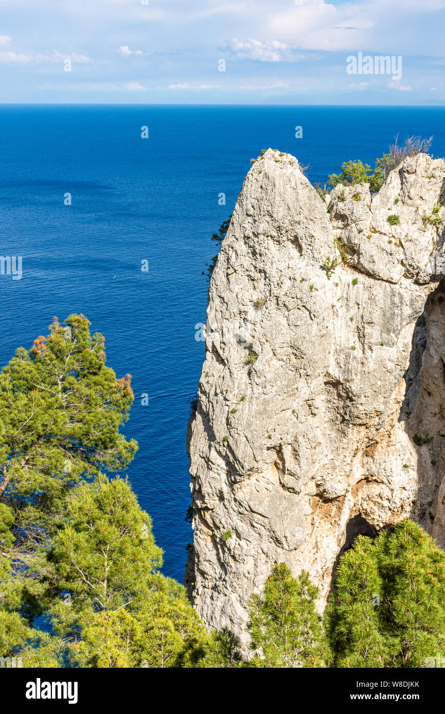 Italy, Capri, panorama from the top of the island Stock Photo - Alamy