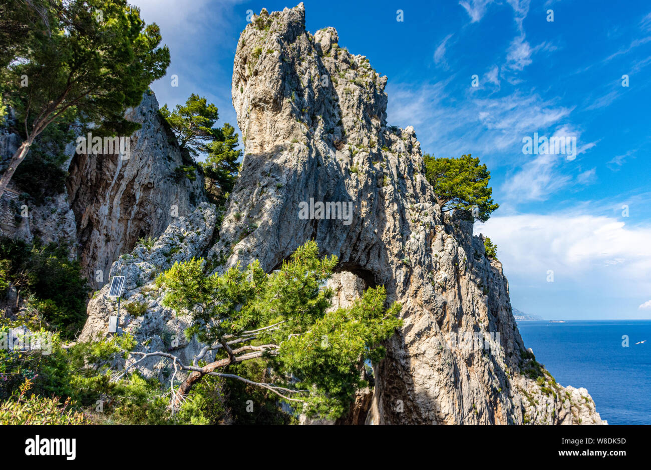 Italy, Capri, panorama and details of the natural arch Stock Photo - Alamy