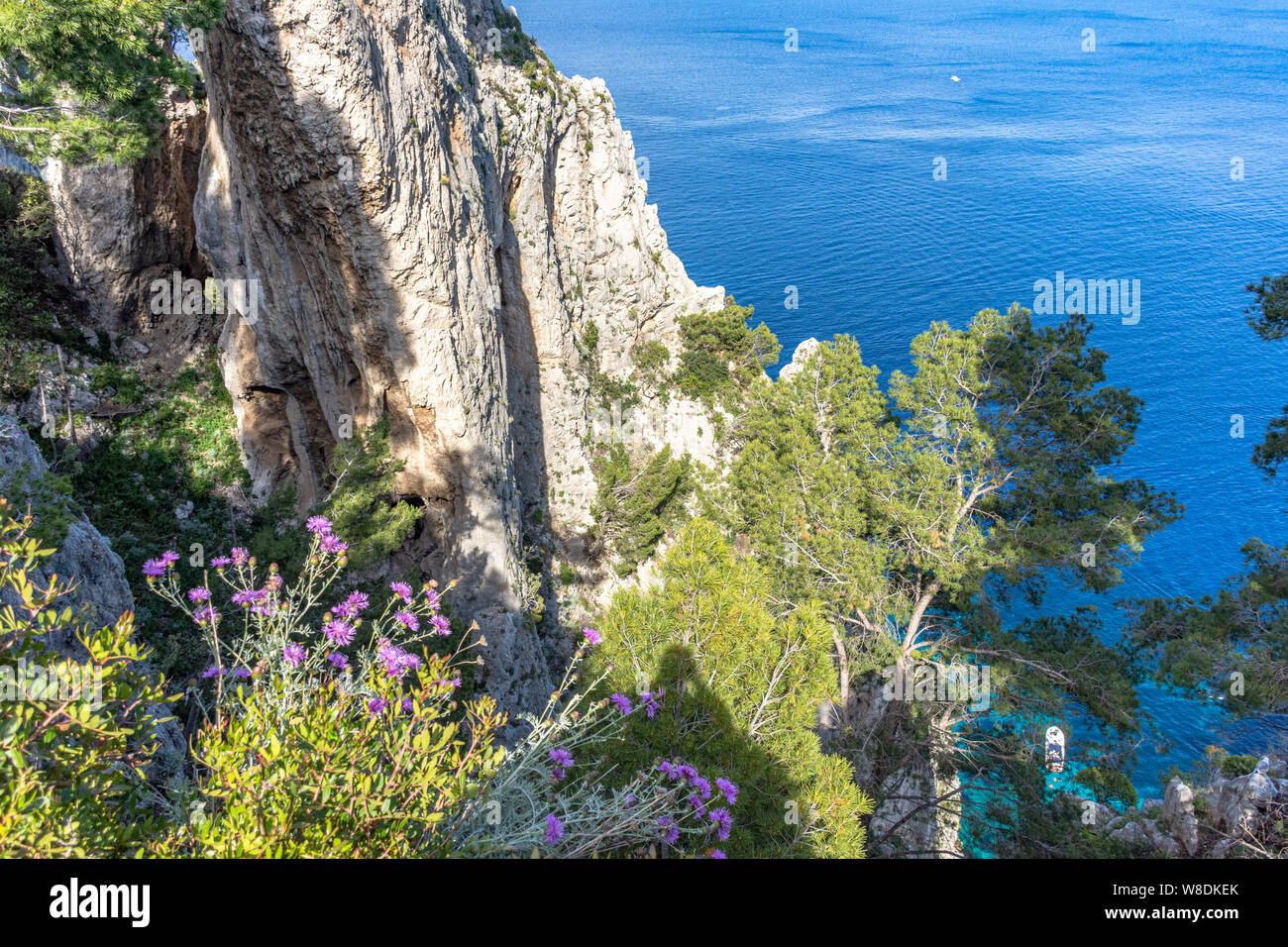 Italy, Capri, panorama and details of the natural arch Stock Photo - Alamy