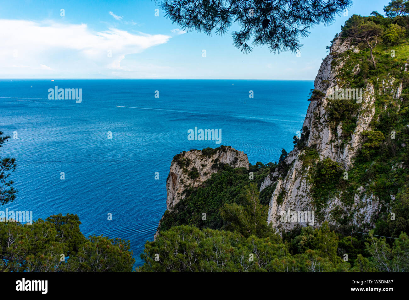 Italy, Capri, panorama from the top of the island Stock Photo - Alamy