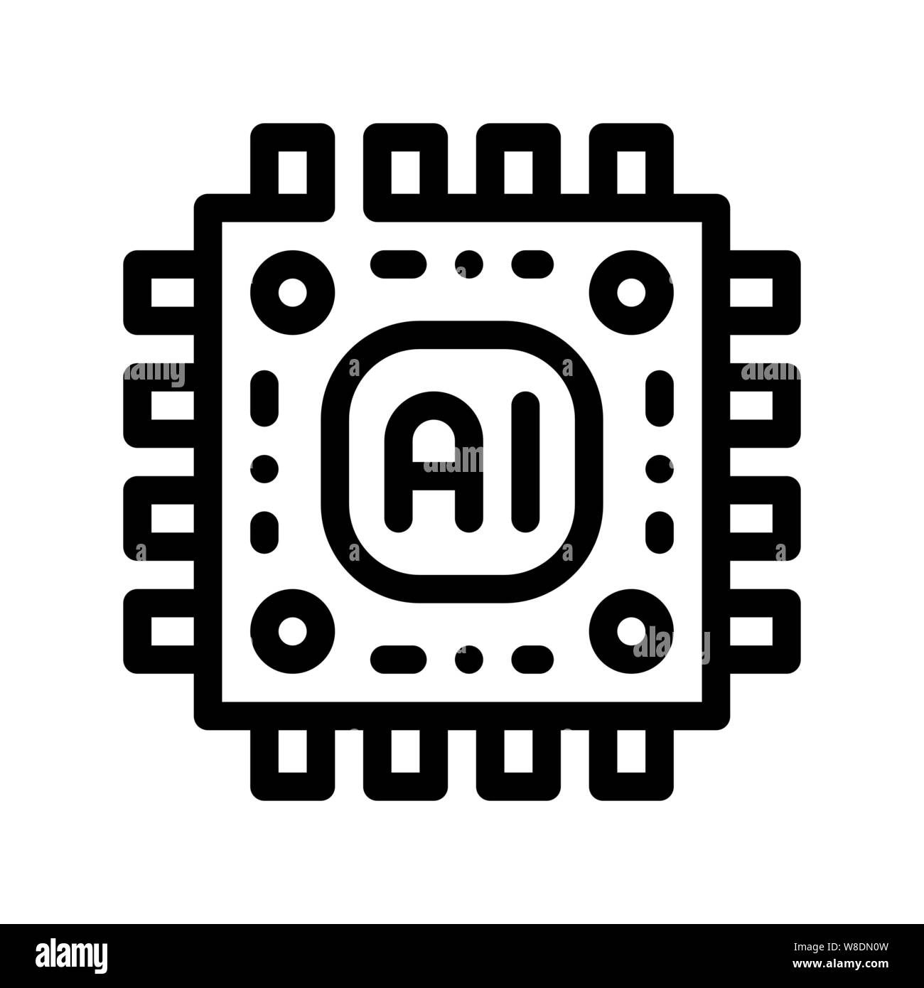 Artificial Intelligence Microchip Vector Sign Icon Stock Vector Image ...