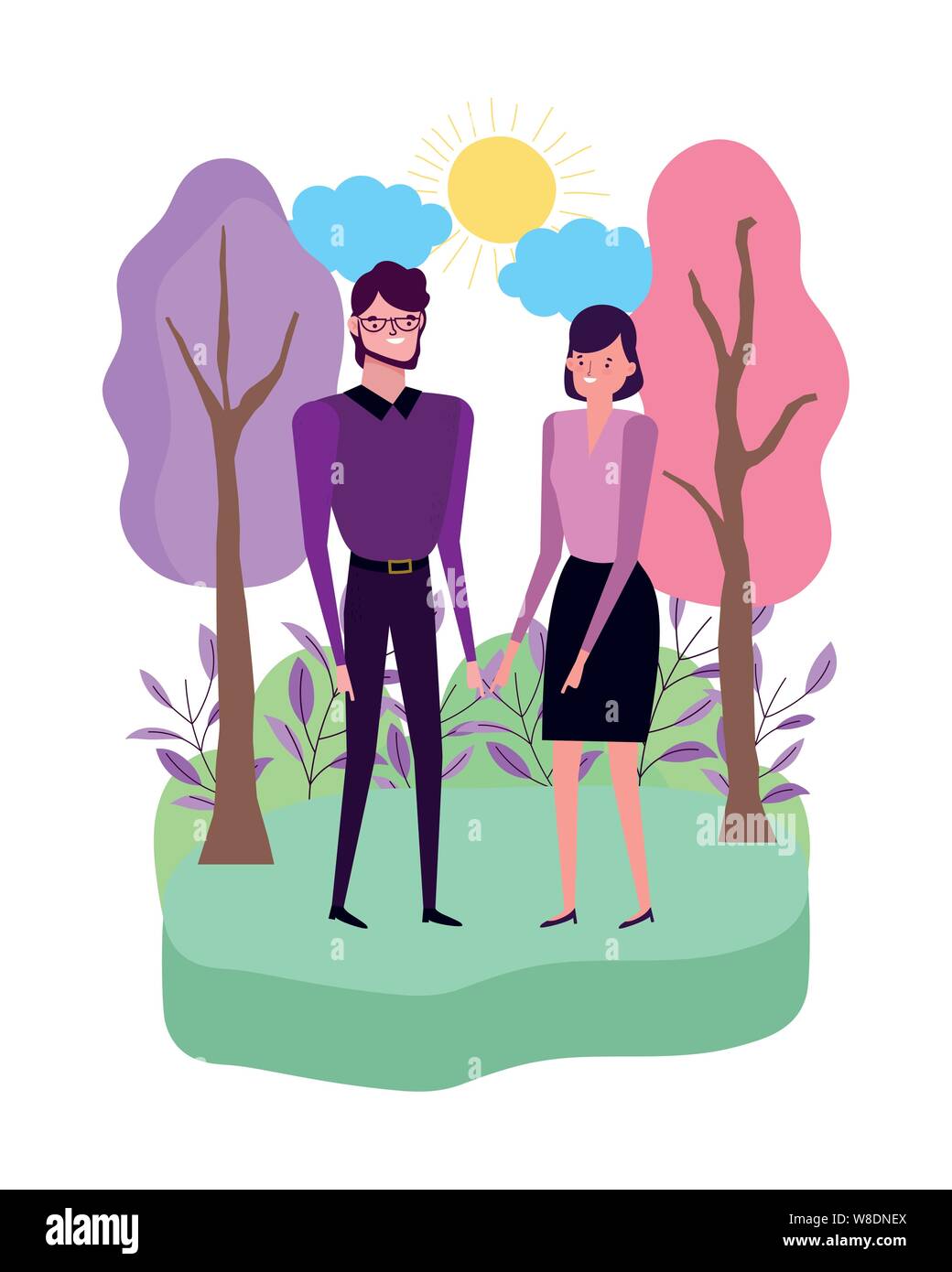 Couple of woman and man cartoon design, Relationship love romance ...