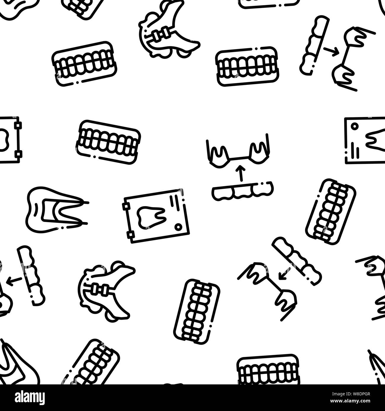 Stomatology Seamless Pattern Vector Stock Vector