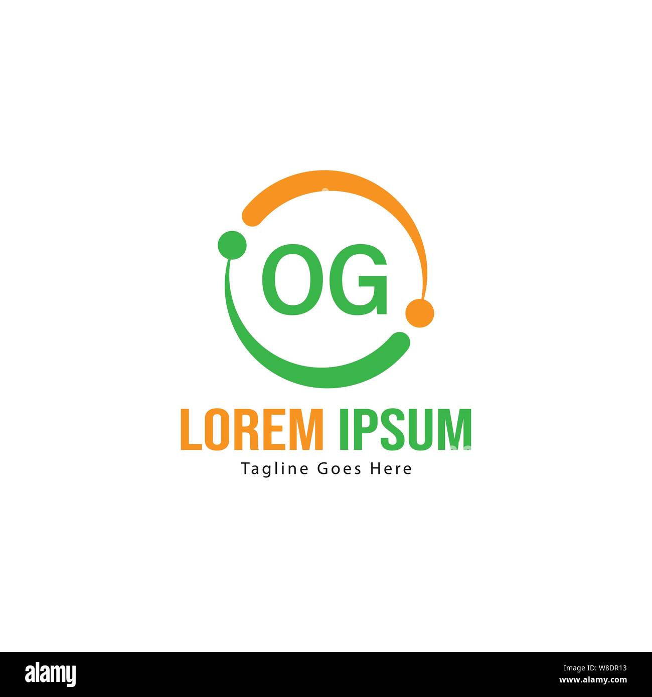 Initial OG logo template with modern frame. Minimalist OG letter logo ...