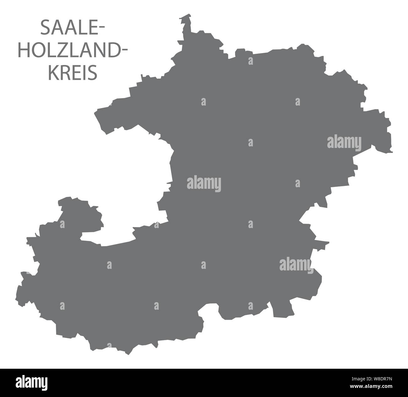 Saale-Holzland-Kreis grey county map of Thuringia Germany Stock Vector