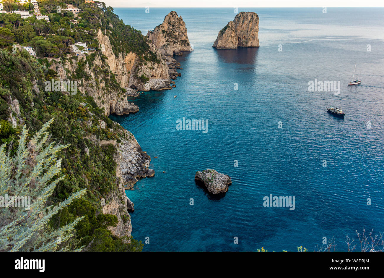 Italy, Capri, view of the Faraglioni bay Stock Photo - Alamy