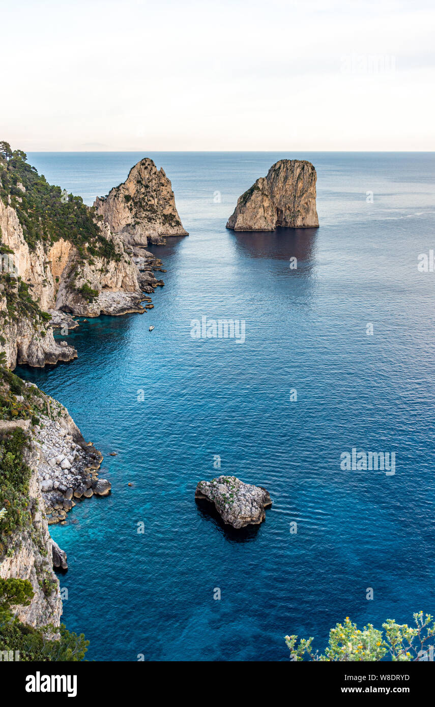 Italy, Capri, view of the Faraglioni bay Stock Photo - Alamy