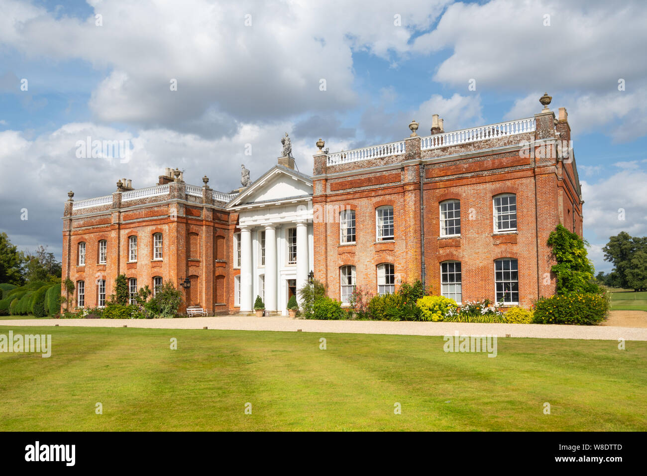 Avington Park and historic country house in beautiful parkland surroundings, Avington, Hampshire, UK Stock Photo