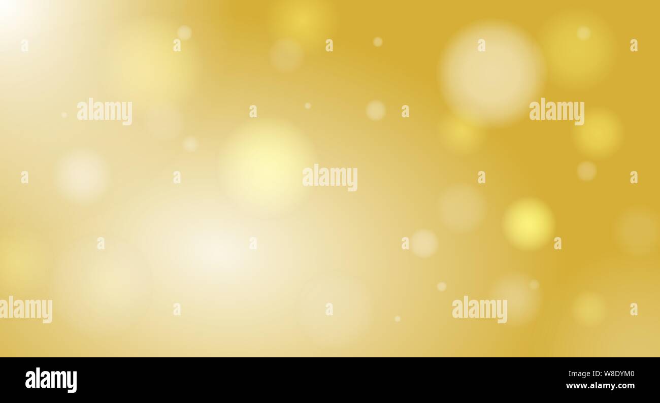 gold colored bokeh background with glowing circular shapes vector illustration Stock Vector