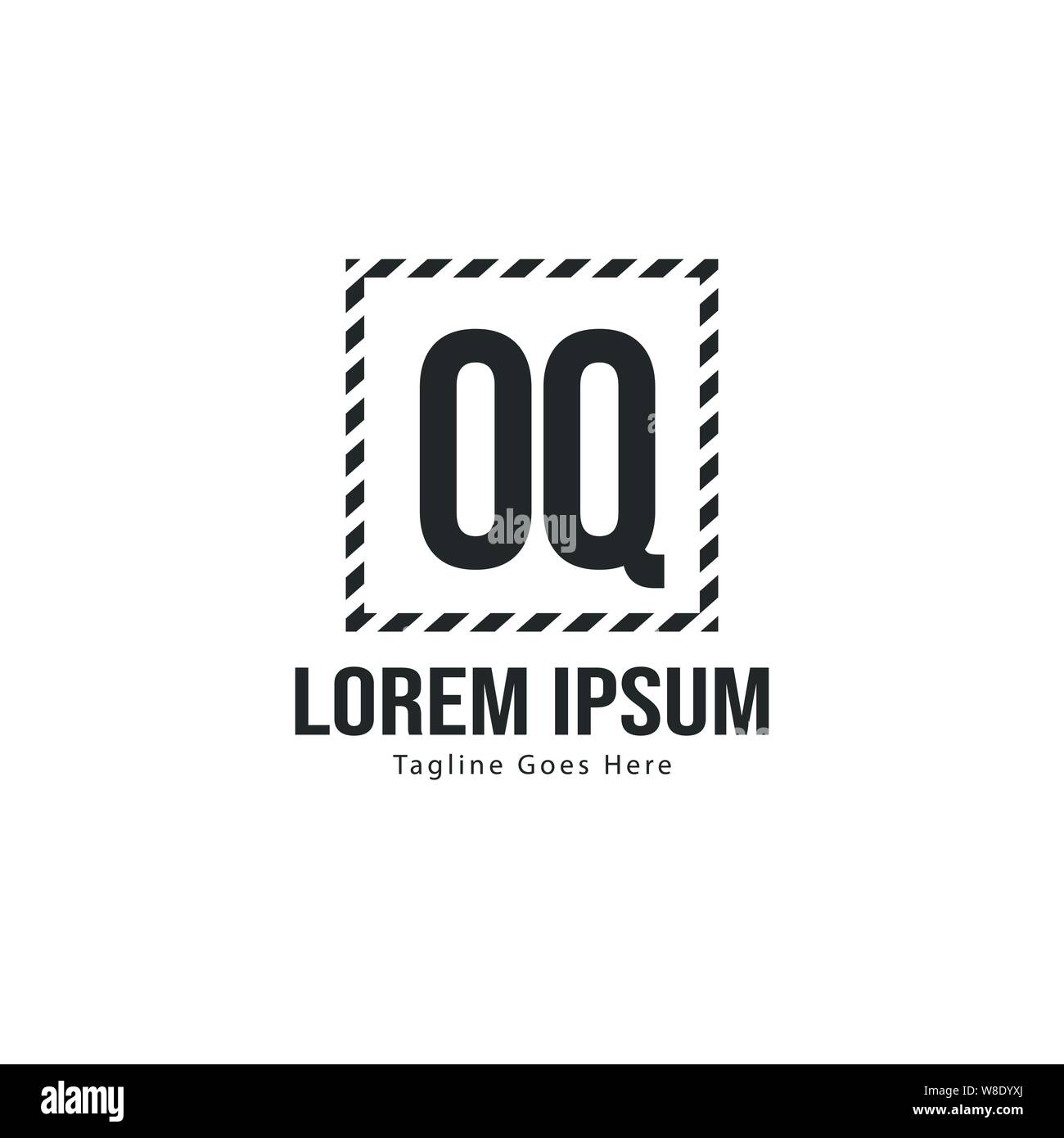 Initial OQ logo template with modern frame. Minimalist OQ letter logo ...