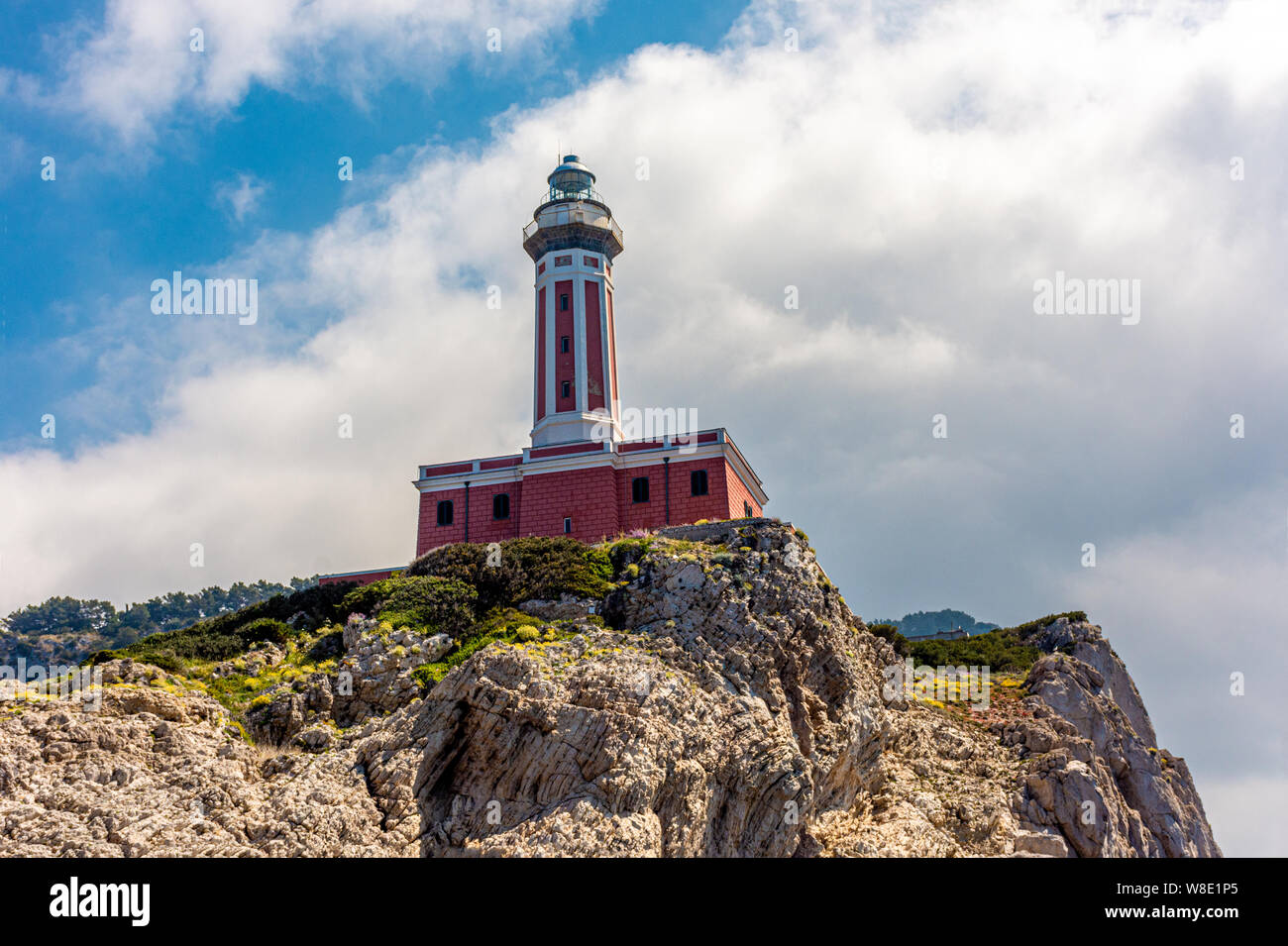 Italy, Capri, panorama of the lighthouse on the rocks Stock Photo - Alamy