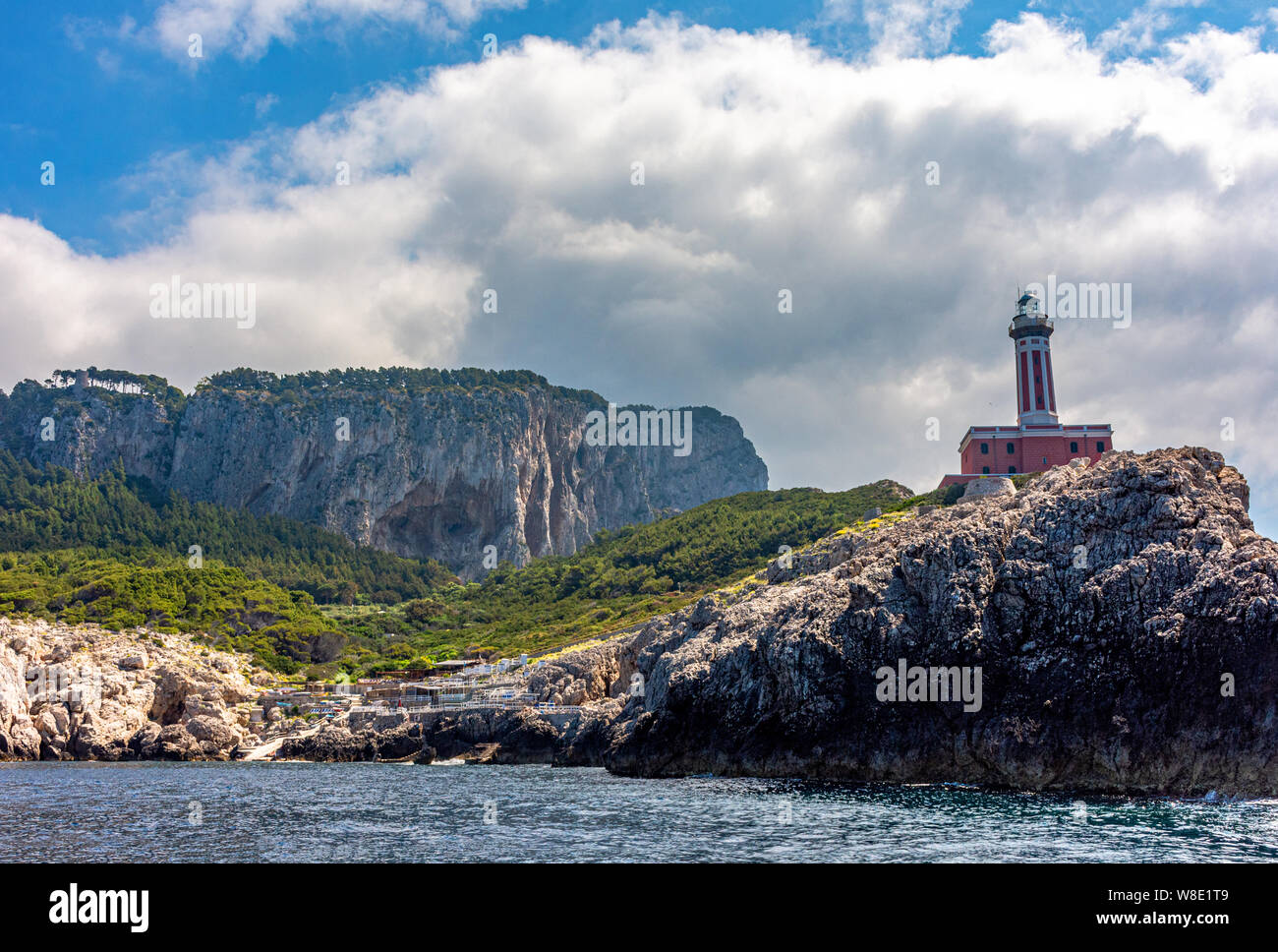 Italy, Capri, panorama of the lighthouse on the rocks Stock Photo - Alamy