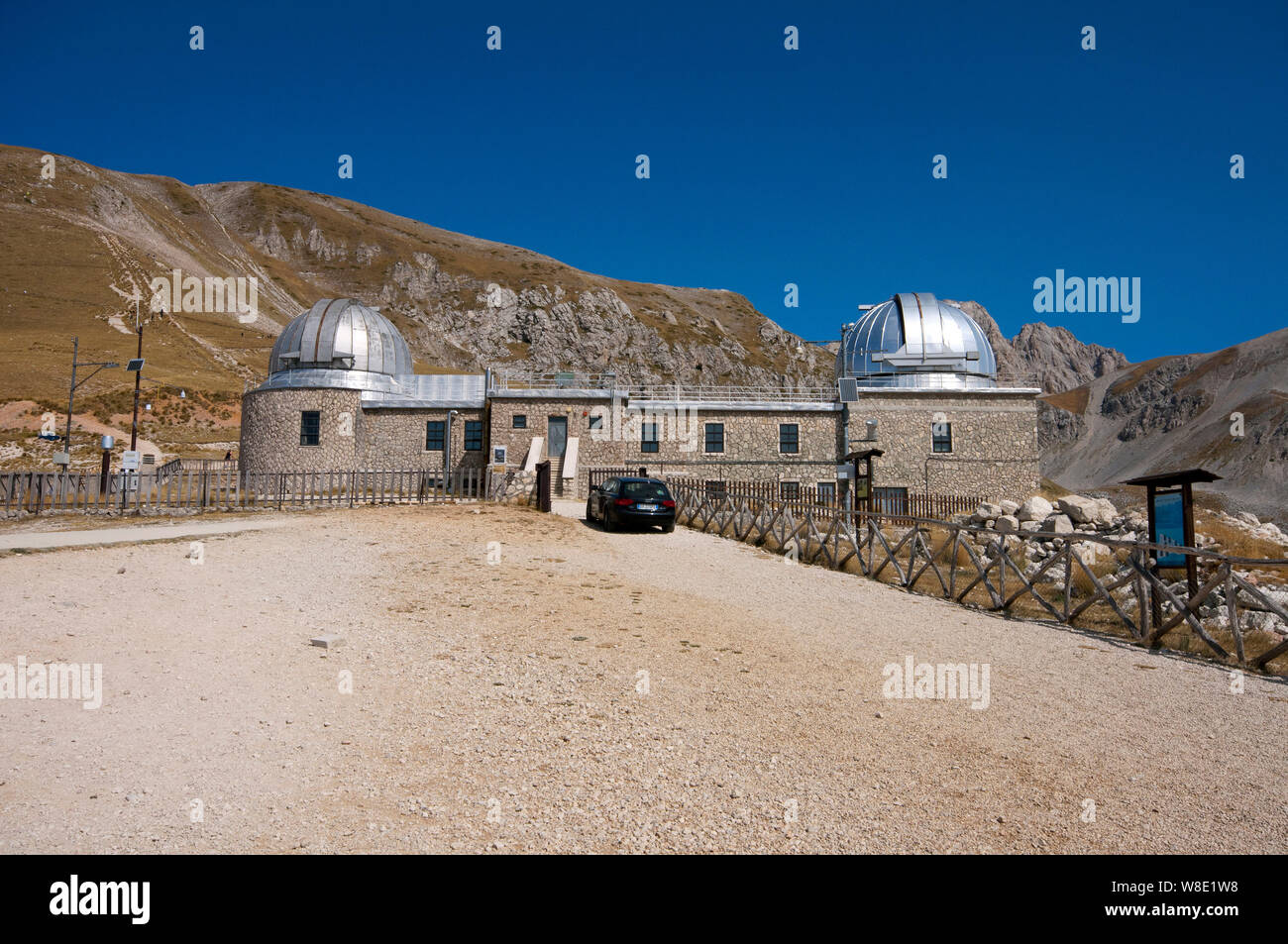 Astronomical Observatory of Campo Imperatore, Gran Sasso and Laga Mountains National Park, L'Aquila, Abruzzo, Italy Stock Photo