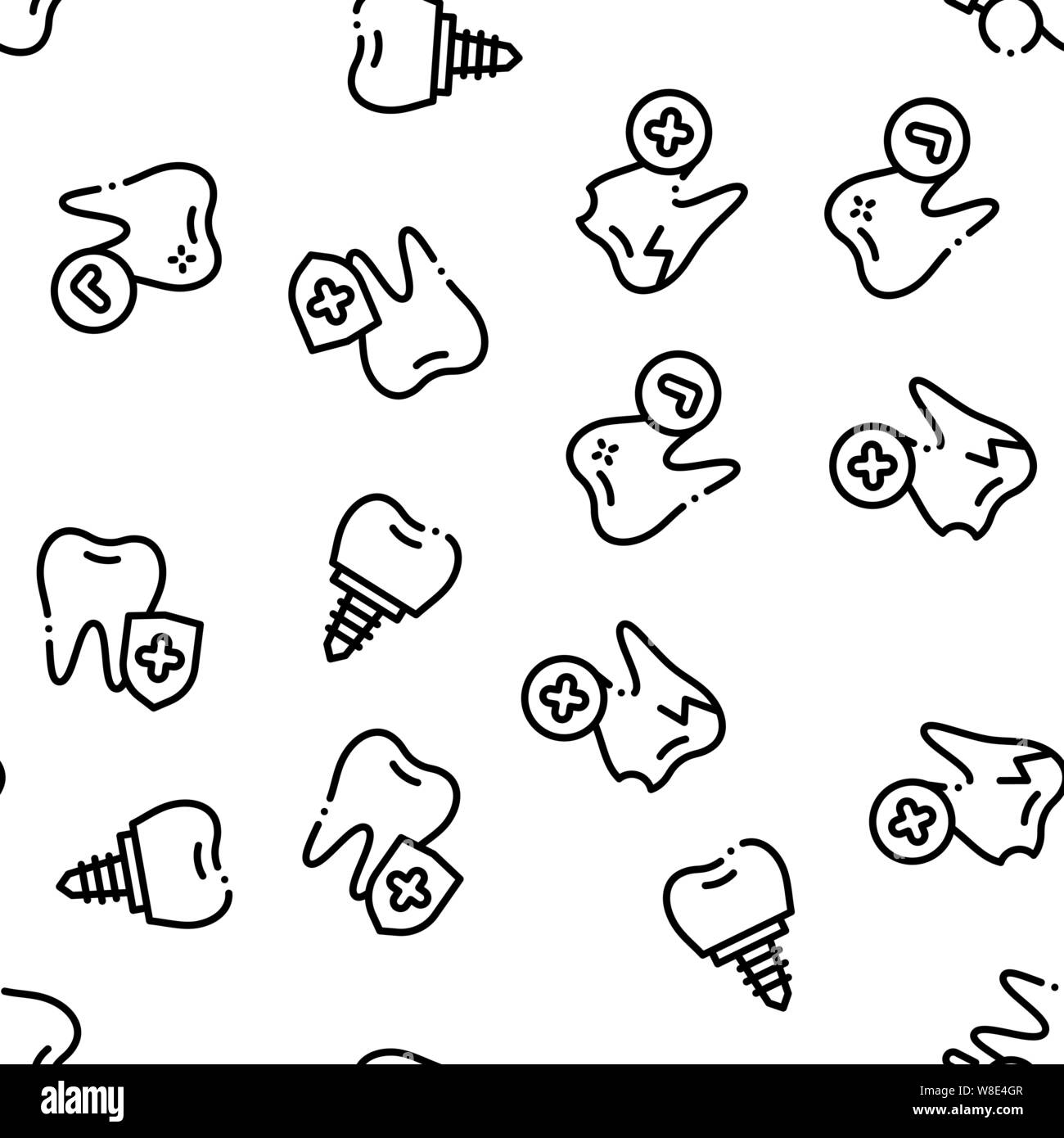 Stomatology Seamless Pattern Vector Stock Vector