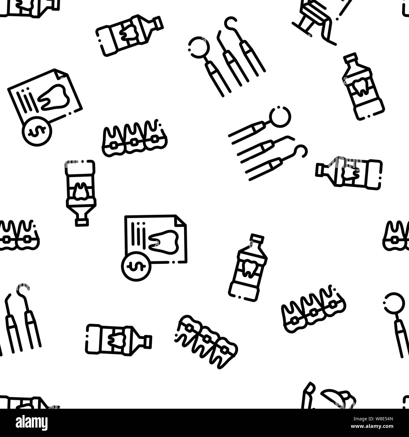 Stomatology Seamless Pattern Vector Stock Vector