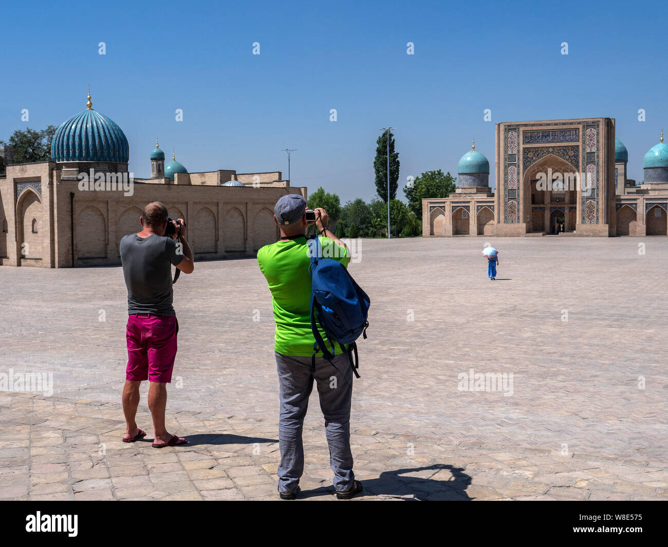 Library and Barak Khan Madrasa at Hast Imam-Square, Tashkent, Uzbekistan, Asia Stock Photo