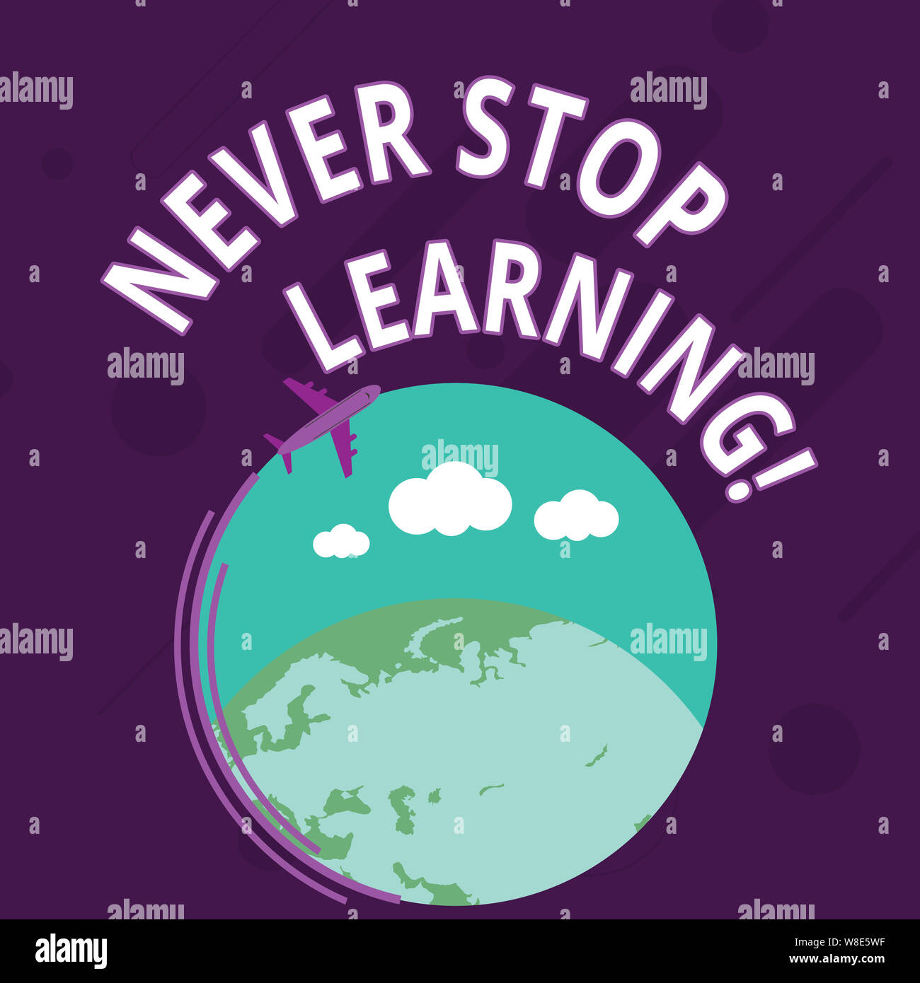Word writing text Never Stop Learning. Business photo showcasing keep ...