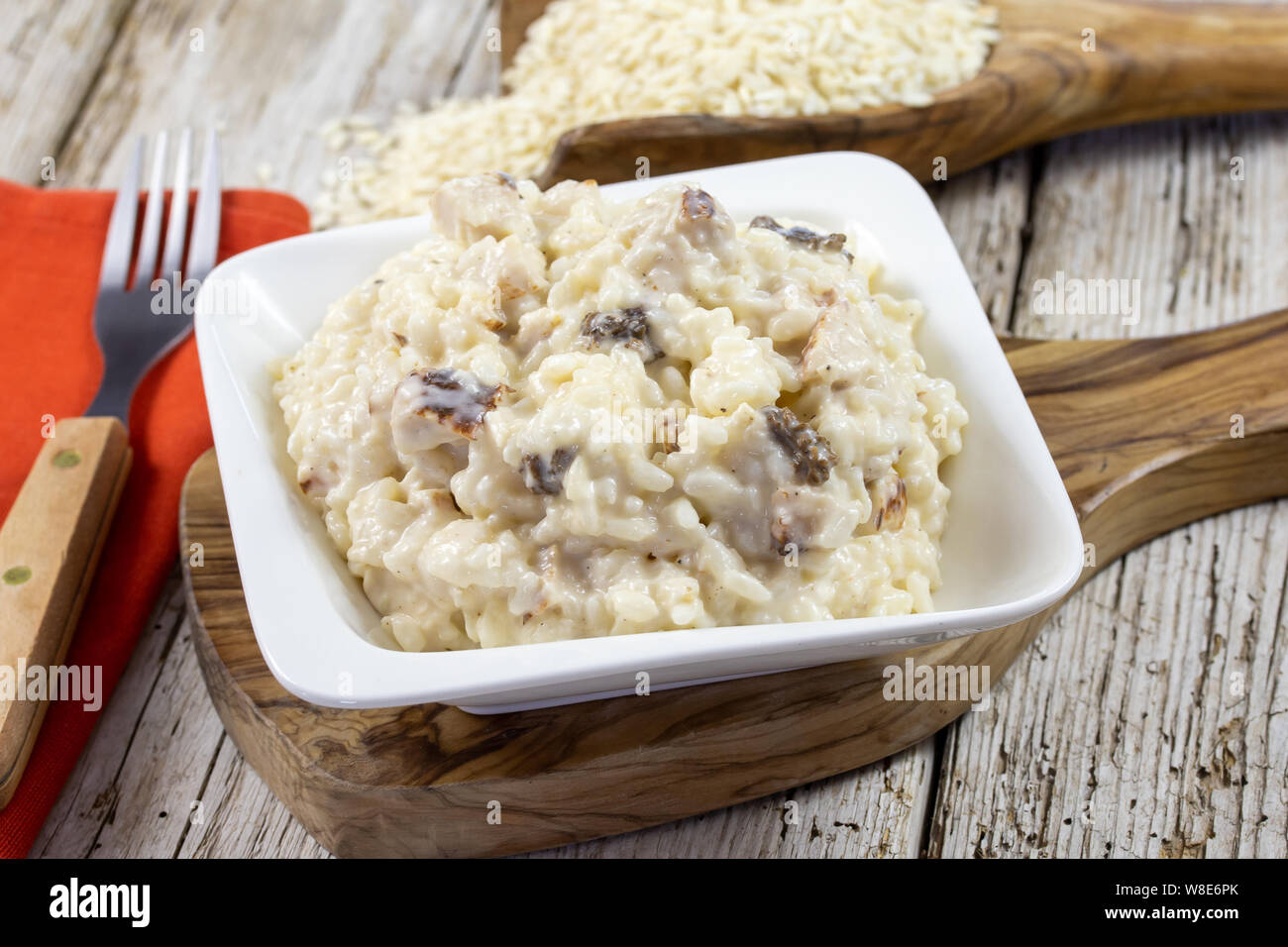 chicken and mushroom risotto Stock Photo - Alamy