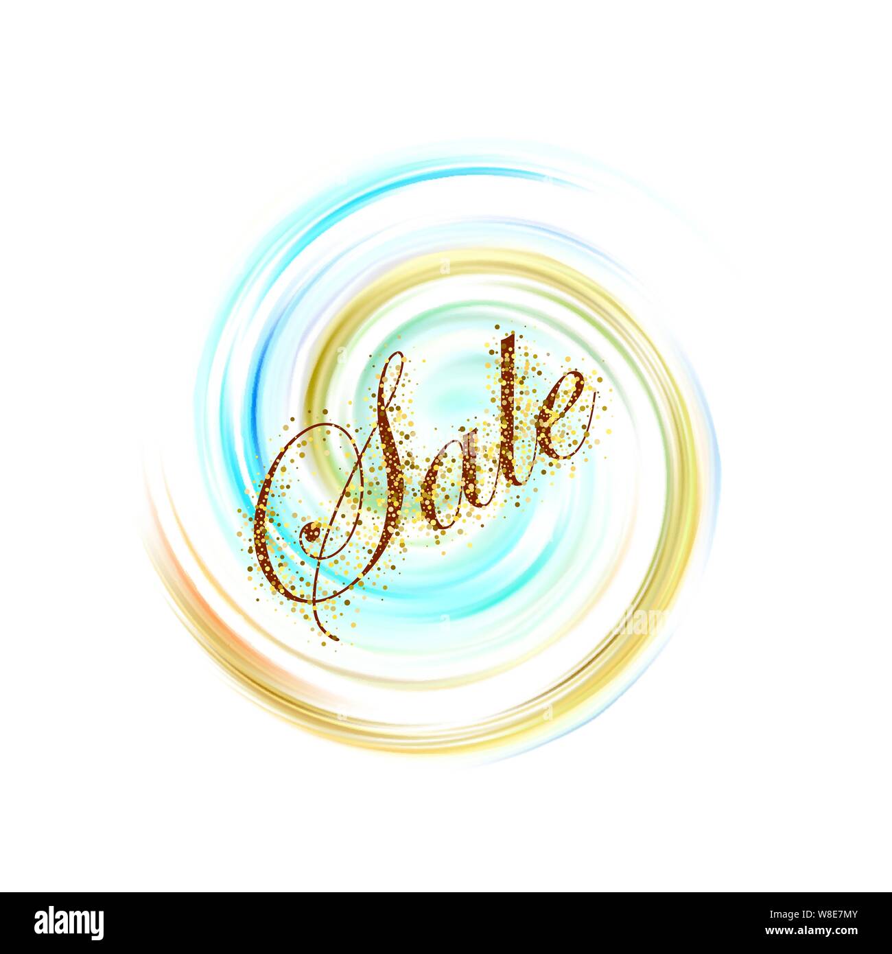 Abstract shiny color gold circular wave design element Sale Stock Vector
