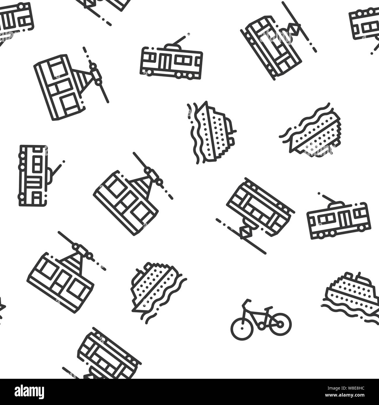 Public Transport Seamless Pattern Vector Stock Vector