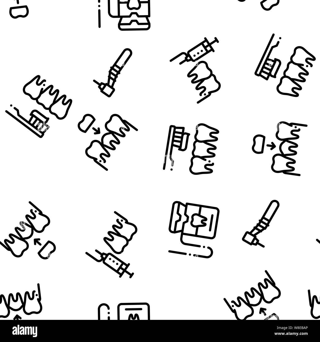 Stomatology Seamless Pattern Vector Stock Vector
